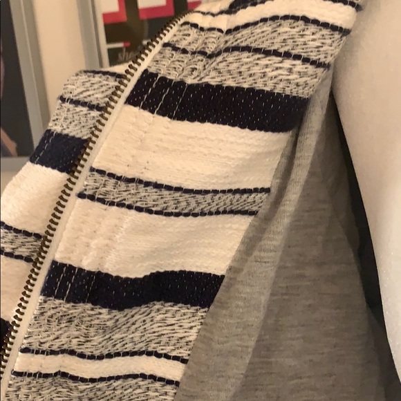 LOFT Navy & Cream Striped Jacket - Picture 5 of 5